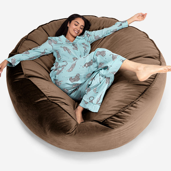 Canapé Pouf Géant Grande Mammouth - Velours Espresso 01