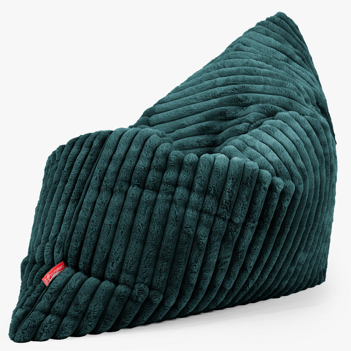 Pouf Géant XXL - Velours Côtelé Ultra Pelucheux Bleu Canard 02