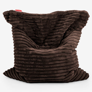 Le Canapé Pouf Doudou - Velours Côtelé Ultra Pelucheux Marron Meuse