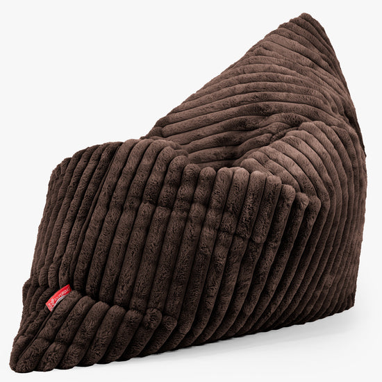 Pouf Géant XXL - Velours Côtelé Ultra Pelucheux Marron Meuse 02