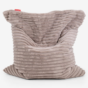 Pouf Géant XXL - Velours Côtelé Ultra Pelucheux Vison
