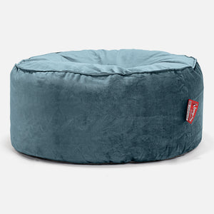 Pouf Design Rond - Velours Mer Égée