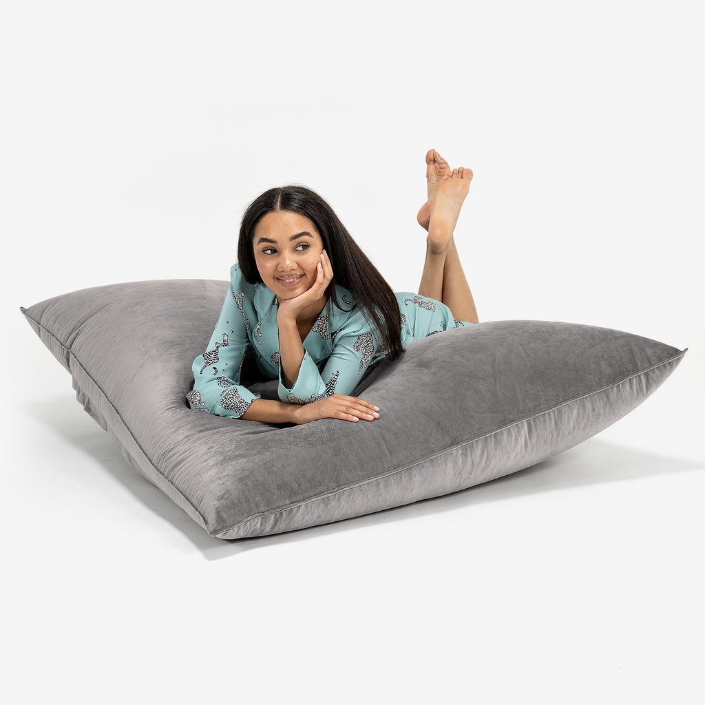 Pouf Fauteuil Design - Côtelé Gris Acier 3099