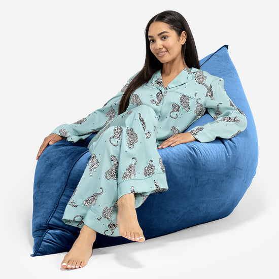 Pouf Fauteuil Design - Côtelé Gris Acier 4077