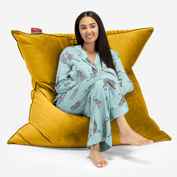 Pouf Fauteuil Design - Côtelé Gris Acier 3083