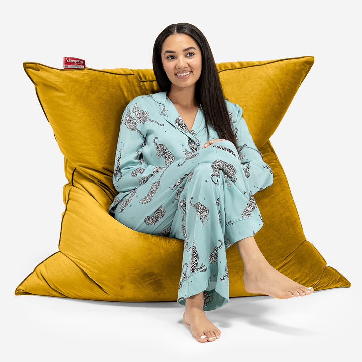 Pouf Fauteuil Design - Côtelé Gris Acier 3083