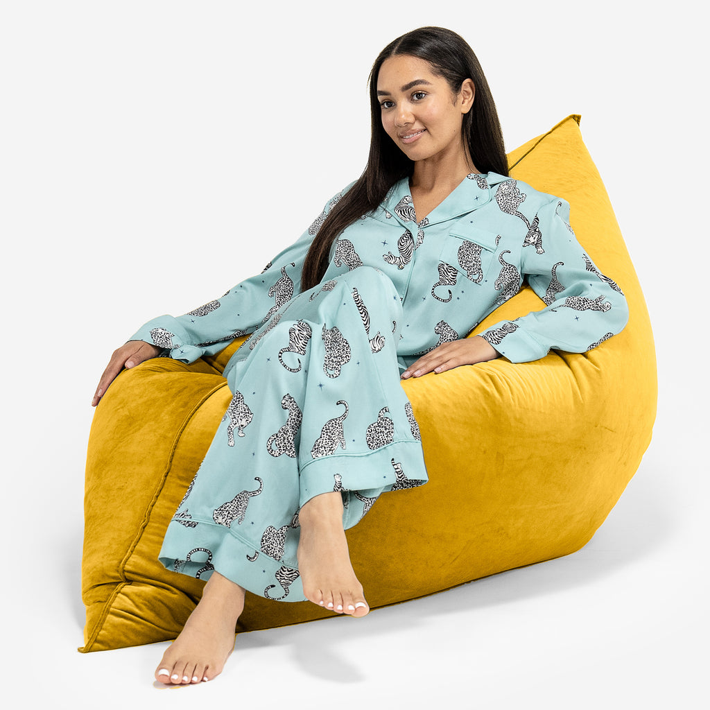 Pouf Fauteuil Design - Côtelé Gris Acier 3086