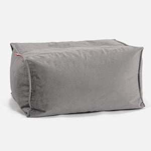 Petit Repose Pied - Velours Argent