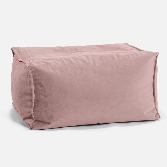 Pouf Repose Pied - Velours Rose 01