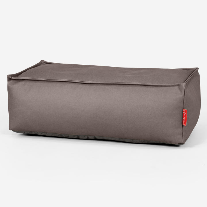 Gros Pouf Repose Pied - Cuir Végan Chocolat 01