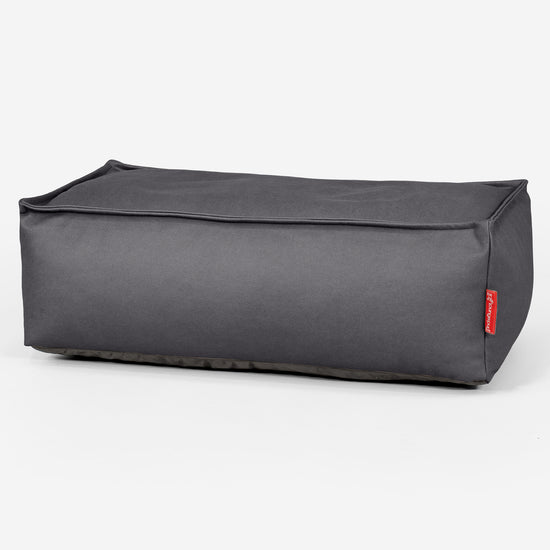 Gros Pouf Repose Pied - Cuir Végan Noir 01