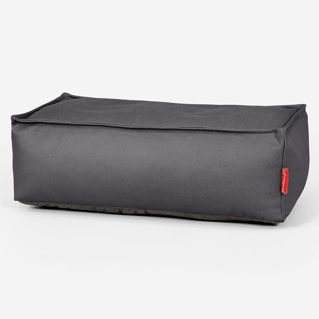 Gros Pouf Repose Pied - Cuir Végan Noir 01