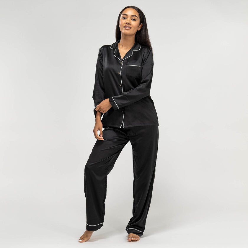 Pantalon pyjama noir femme deals