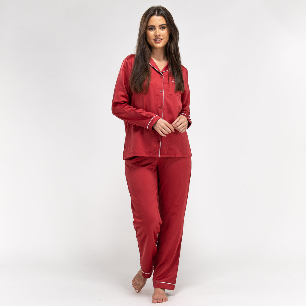 Pantalon outlet satin rouge
