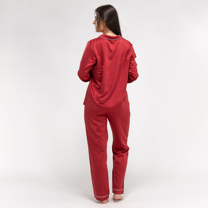 Pantalon hotsell satin rouge