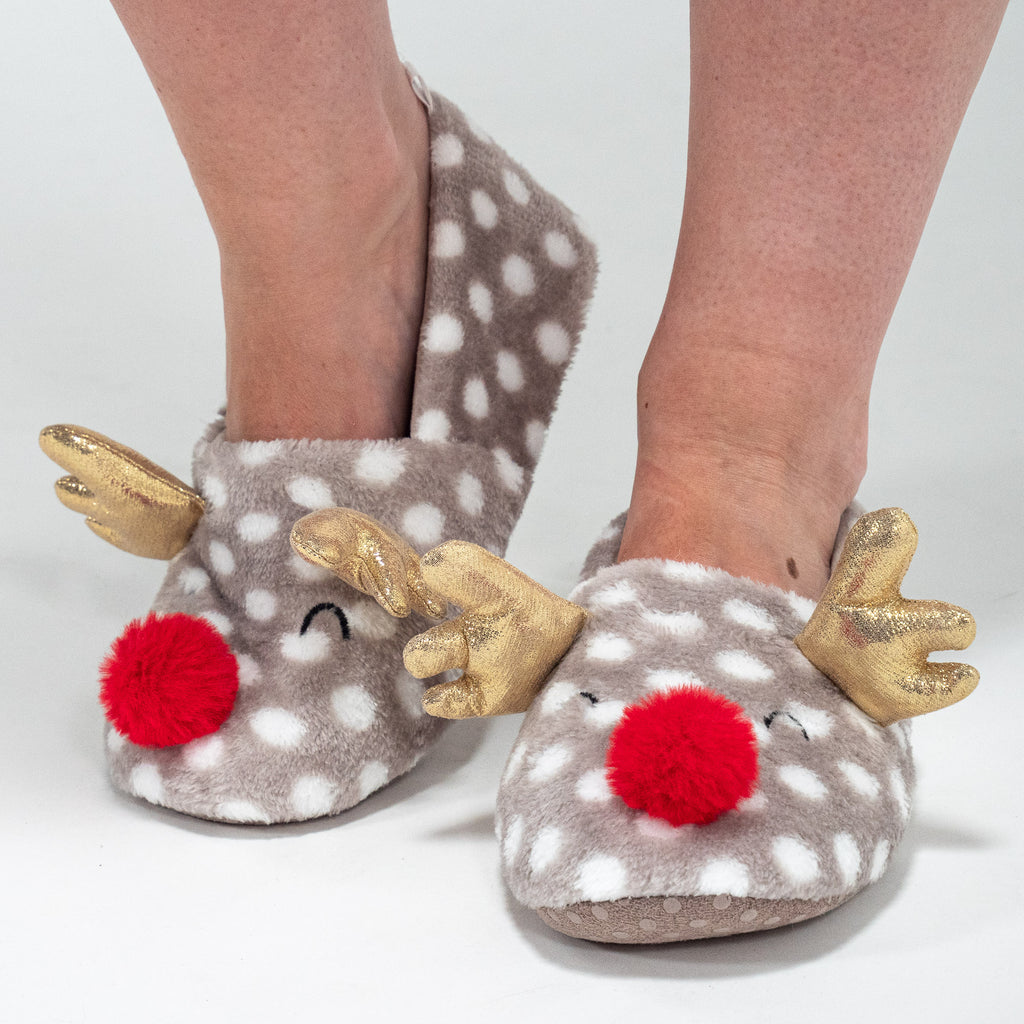 Pantoufles en Polaire Renne pour Femmes 02