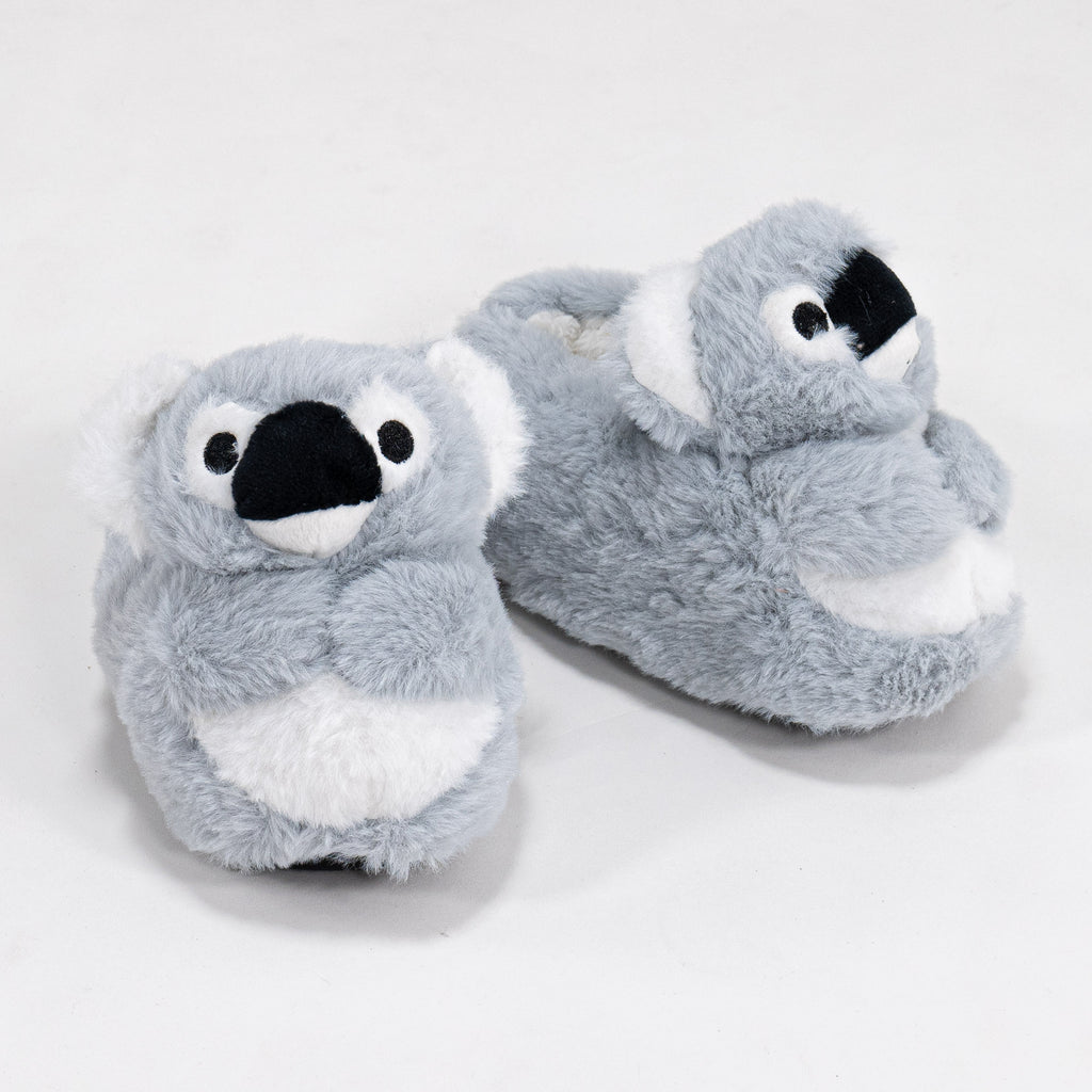 Pantoufles Koala doux pour enfants, taille: 27-36, Gris– Big Bertha  Original FR