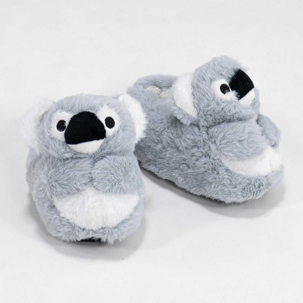 Pantoufles Koala doux pour enfants taille 27 36 Gris Big