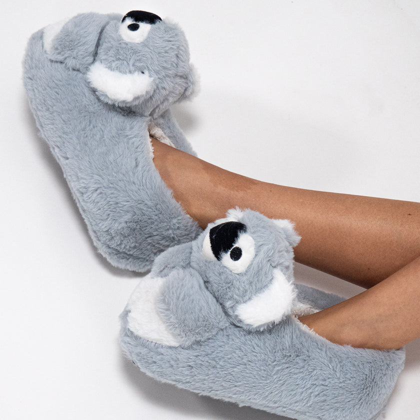 Pantoufles Koala pour femmes taille 36 41 Gris Big Bertha