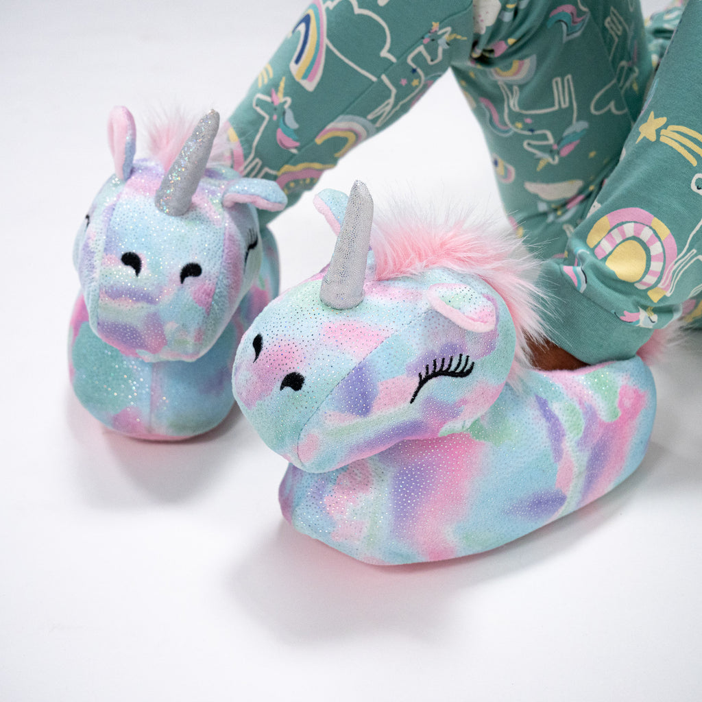Pantoufles Licorne Multicolores pour Enfants 02