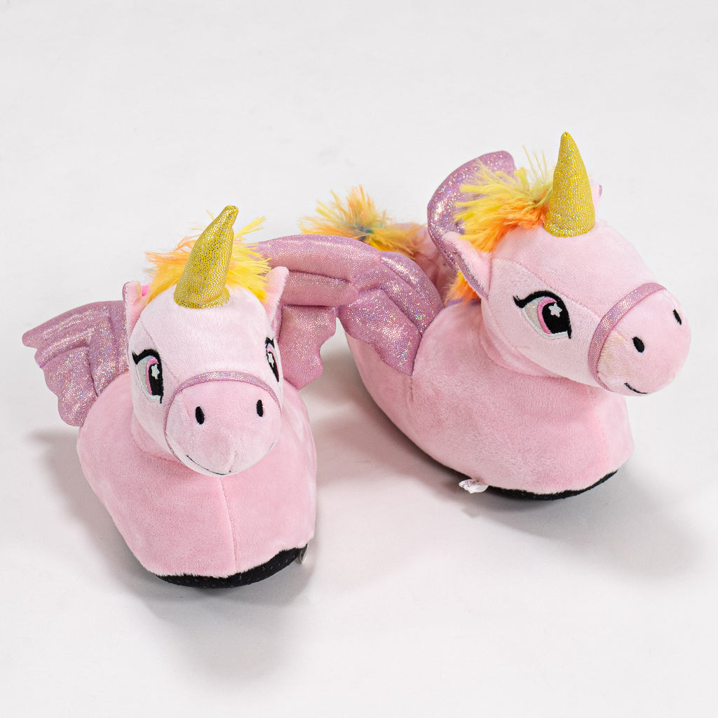 Pantoufles Rose Licorne pour Enfant 01