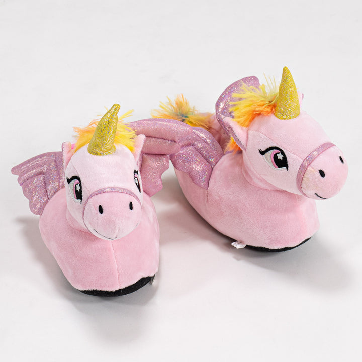 Pantoufles Rose Licorne pour Enfant 01