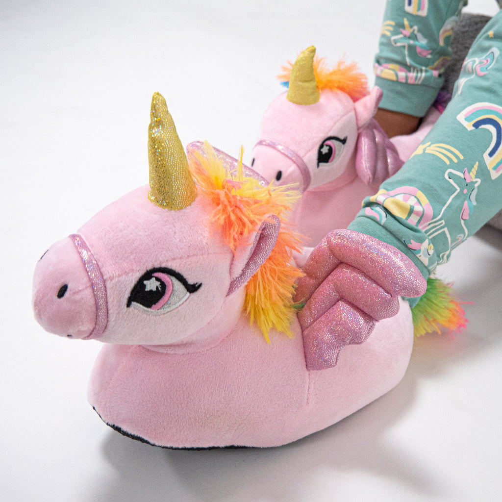 Pantoufles Rose Licorne pour Enfant 02