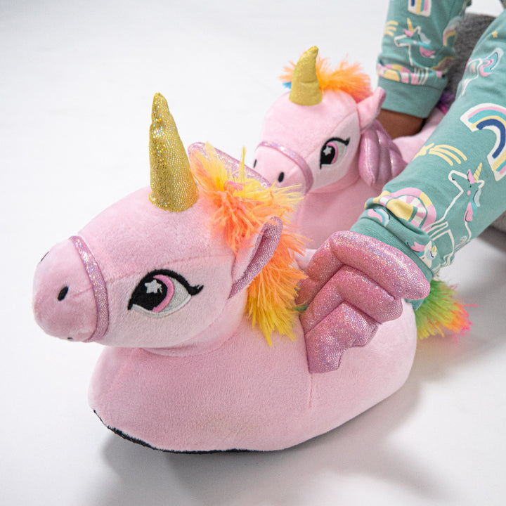 Pantoufles Rose Licorne pour Enfant 02