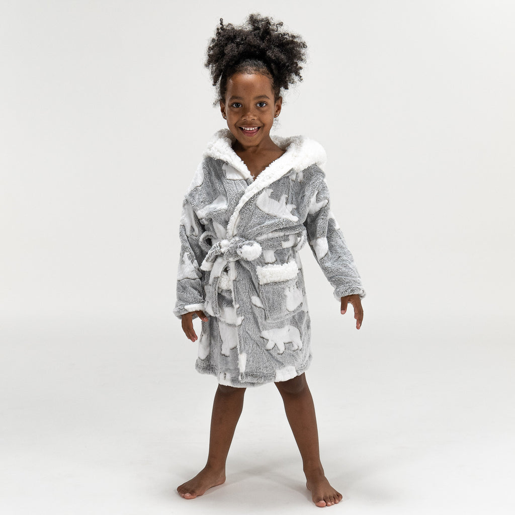 Peignoir en Polaire Imprimé Ours Polaire pour Enfants 02