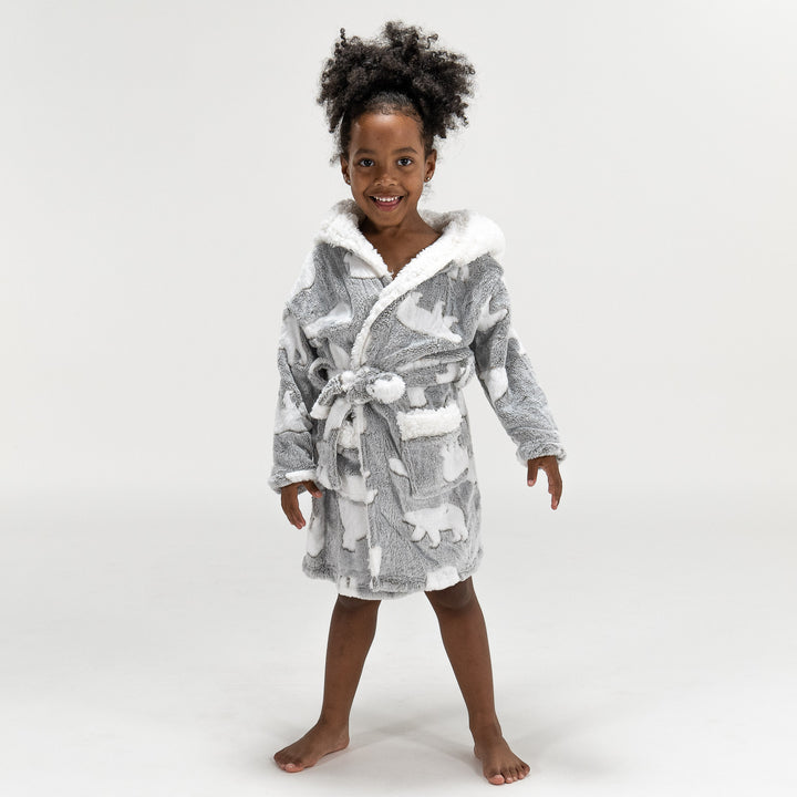 Peignoir en Polaire Imprimé Ours Polaire pour Enfants 02