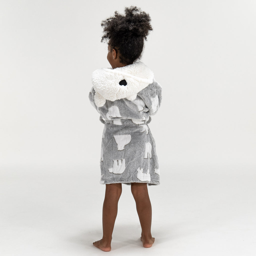 Peignoir en Polaire Imprimé Ours Polaire pour Enfants 04