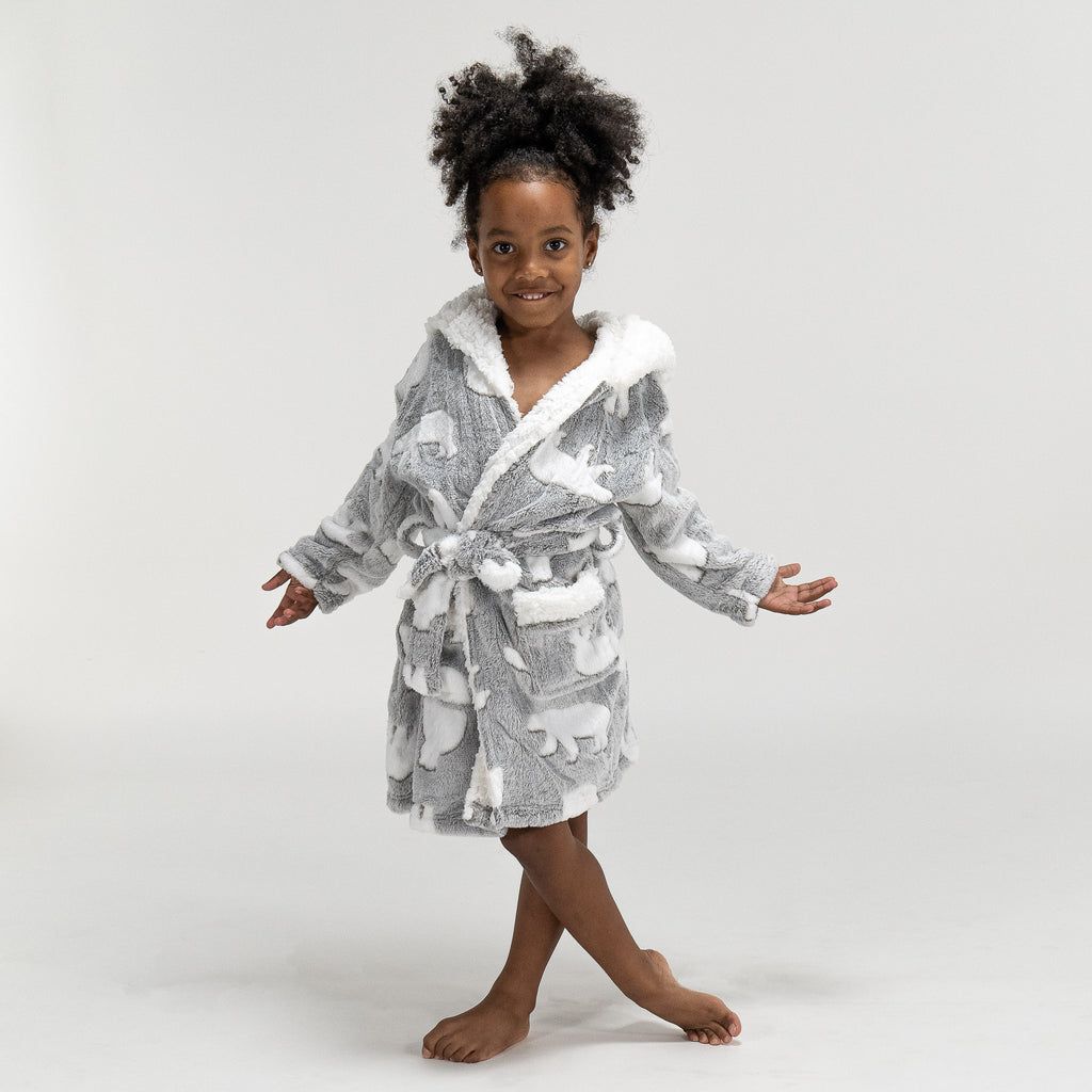 Peignoir en Polaire Imprimé Ours Polaire pour Enfants 05