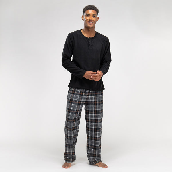 Pyjama à Carreaux Noir pour Hommes 01