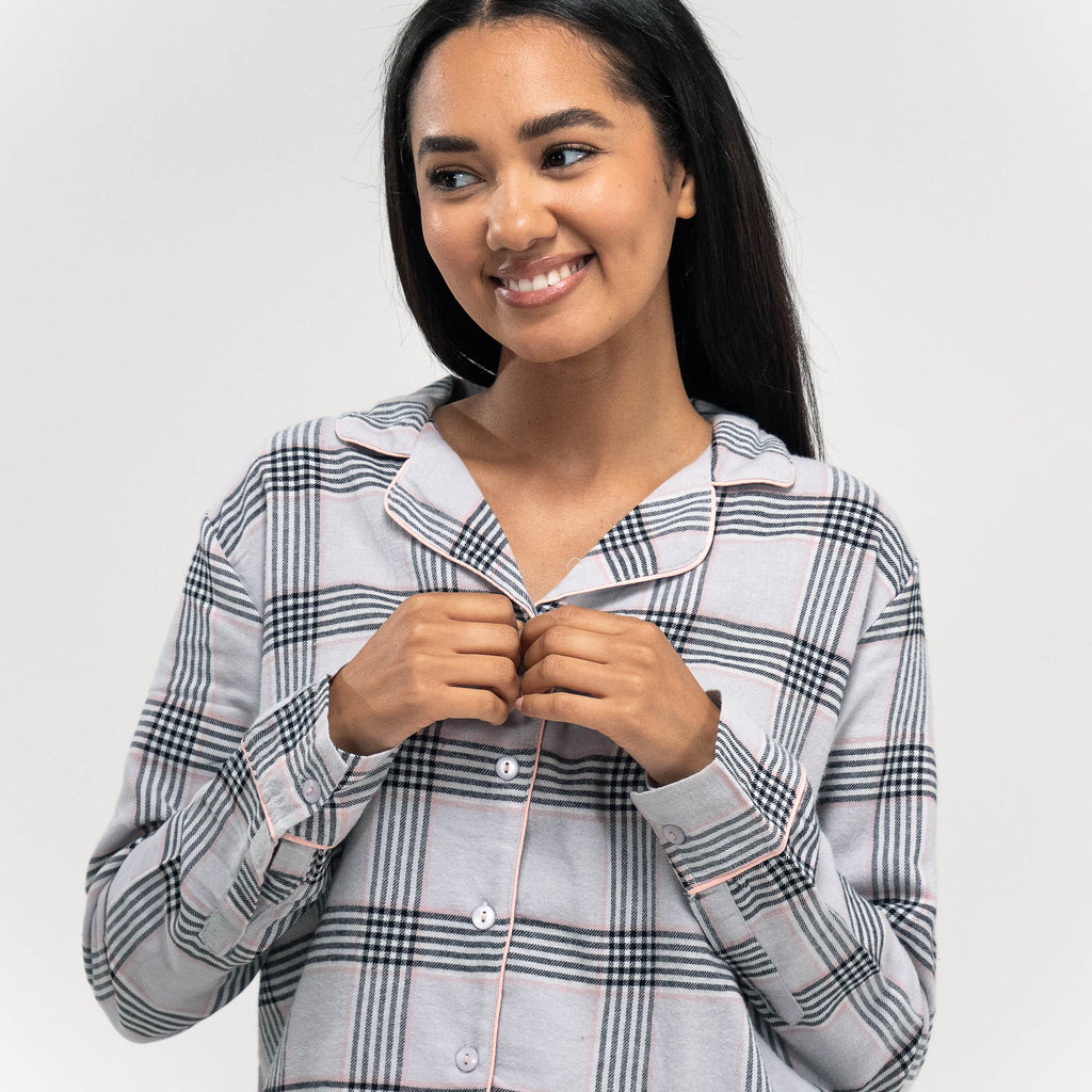 Pyjama en Coton à Carreaux pour Femmes 02