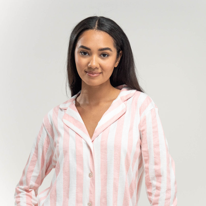 Pyjama rayure rose best sale